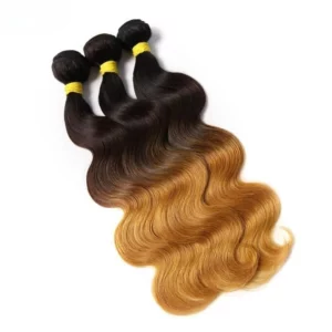 Caractéristique des mèches sur la photo: Matière: virgin human hair Style: Body wave Longueur: 24” Couleur: 1b/4#/27#